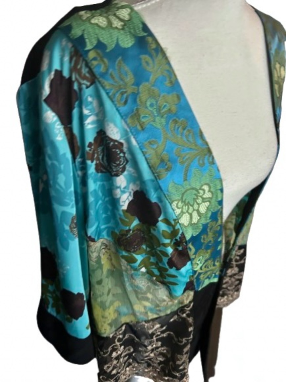 Fairy Vintage SPENCER ALEXIS Kimono 2X 1X Plus Floral Sheer Boho Jacket Cardigan - Picture 6 of 16